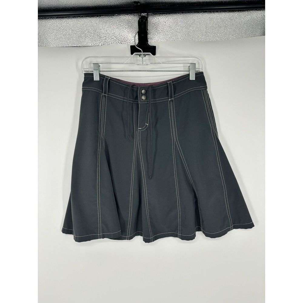 Athleta Women's Whatever Skort Dark Grey Tennis Golf Pockets Drawstring Size 4